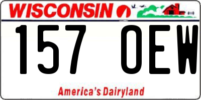 WI license plate 157OEW