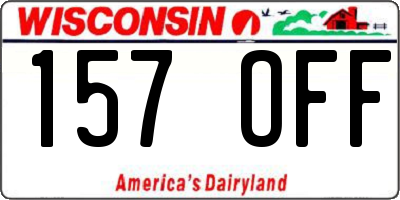 WI license plate 157OFF