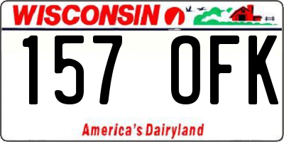 WI license plate 157OFK