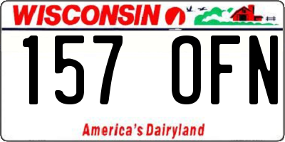 WI license plate 157OFN