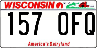 WI license plate 157OFQ