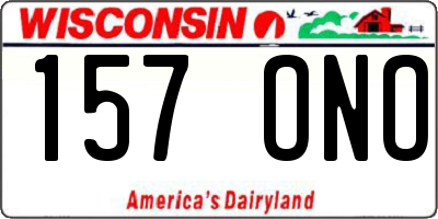 WI license plate 157ONO