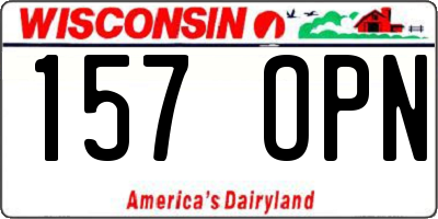 WI license plate 157OPN