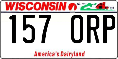 WI license plate 157ORP