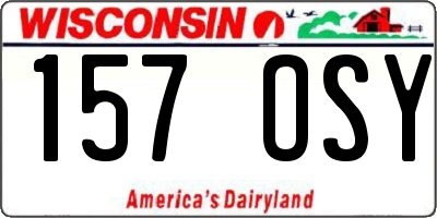 WI license plate 157OSY