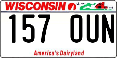 WI license plate 157OUN