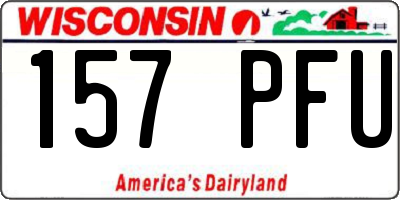 WI license plate 157PFU