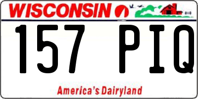 WI license plate 157PIQ
