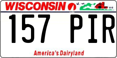 WI license plate 157PIR