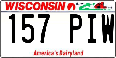 WI license plate 157PIW