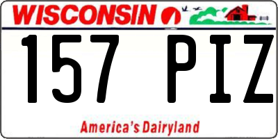 WI license plate 157PIZ