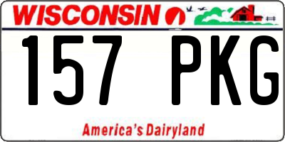 WI license plate 157PKG