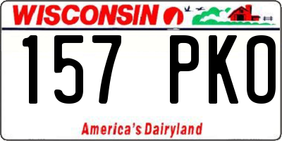 WI license plate 157PKO