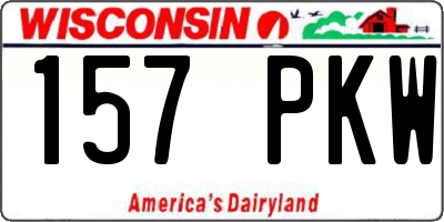 WI license plate 157PKW