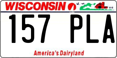 WI license plate 157PLA