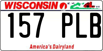 WI license plate 157PLB