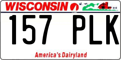 WI license plate 157PLK