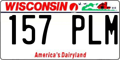 WI license plate 157PLM