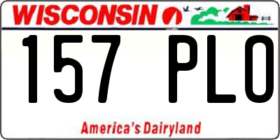 WI license plate 157PLO