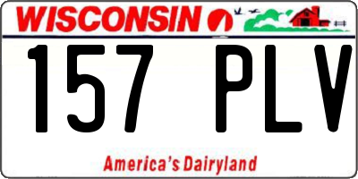 WI license plate 157PLV
