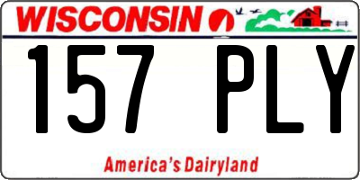 WI license plate 157PLY