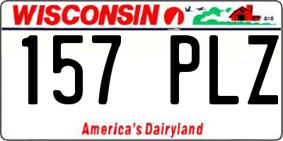 WI license plate 157PLZ