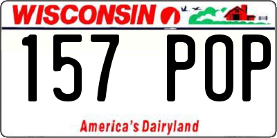 WI license plate 157POP
