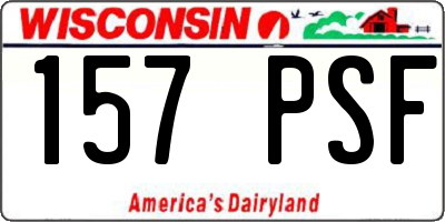 WI license plate 157PSF