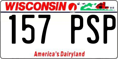WI license plate 157PSP