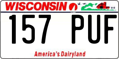 WI license plate 157PUF