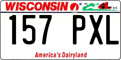 WI license plate 157PXL