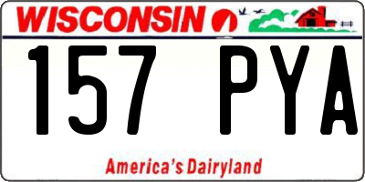 WI license plate 157PYA