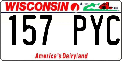 WI license plate 157PYC