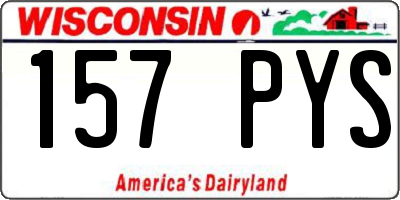 WI license plate 157PYS