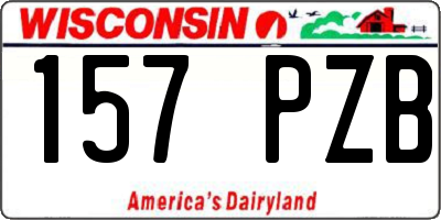 WI license plate 157PZB