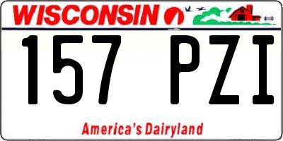 WI license plate 157PZI