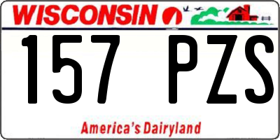 WI license plate 157PZS