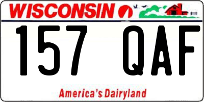 WI license plate 157QAF