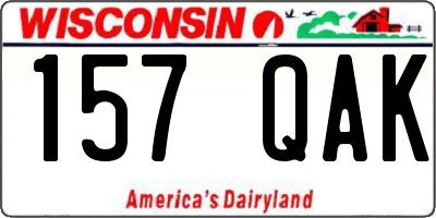 WI license plate 157QAK