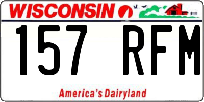 WI license plate 157RFM
