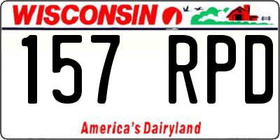 WI license plate 157RPD