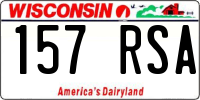 WI license plate 157RSA