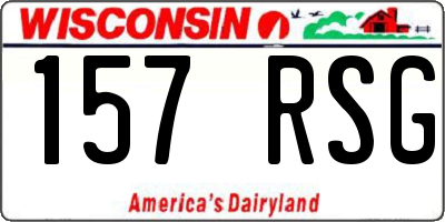 WI license plate 157RSG
