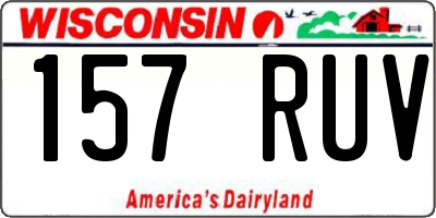 WI license plate 157RUV
