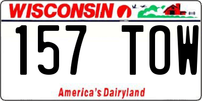 WI license plate 157TOW