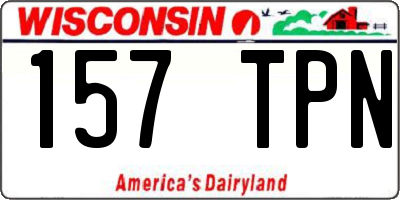 WI license plate 157TPN