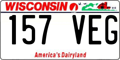 WI license plate 157VEG