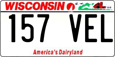 WI license plate 157VEL