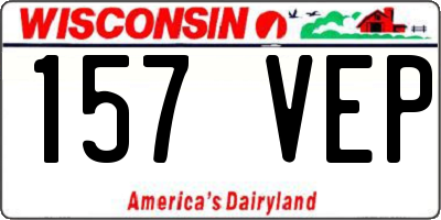 WI license plate 157VEP
