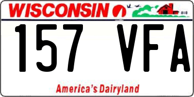 WI license plate 157VFA